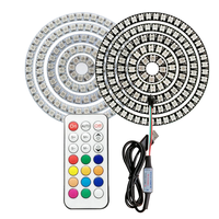 WS2812B 5050 SMD RGB Pixel lampu cincin 16/30/45 LED yang dapat diatur 1m USB modul melingkar untuk plastik Arduino/ESP8266 6000K 5V