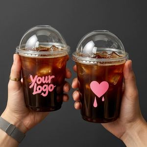 Custom Logo 95mm 16oz 500ml Clear PET U Shape Disposable <b>Boba</b> <b>Bubble</b> Tea Iced Coffee Drinking Plastic Cups with Lids - Product Image 4