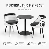 Ensemble table et chaises en forme de baril de pétrole avec dossier rembourré pour espaces restreints, idéal pour cafés, restaurants et projets commerciaux – Fournisseur direct