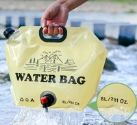 Conteneur d'eau en plastique 5L 10L, emballage pour aliments pour animaux, grande capacité, poche de rangement transparente avec bec verseur, sac d'eau pour le camping
