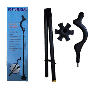 Canne de marche pliable noire réglable en hauteur (40-49 pouces) pour la mobilité des personnes âgées et les voyages - Product Image 1