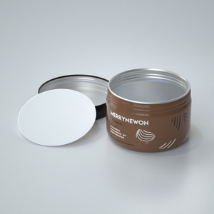 กระปุกโลชั่นอะลูมิเนียมทรงกระบอกพร้อมฝาเกลียวและผิวสัมผัสสีเงิน - Product Image 3
