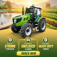 Tracteur agricole diesel 110 ch 4x4 avec cabine climatisée pour l'agriculture