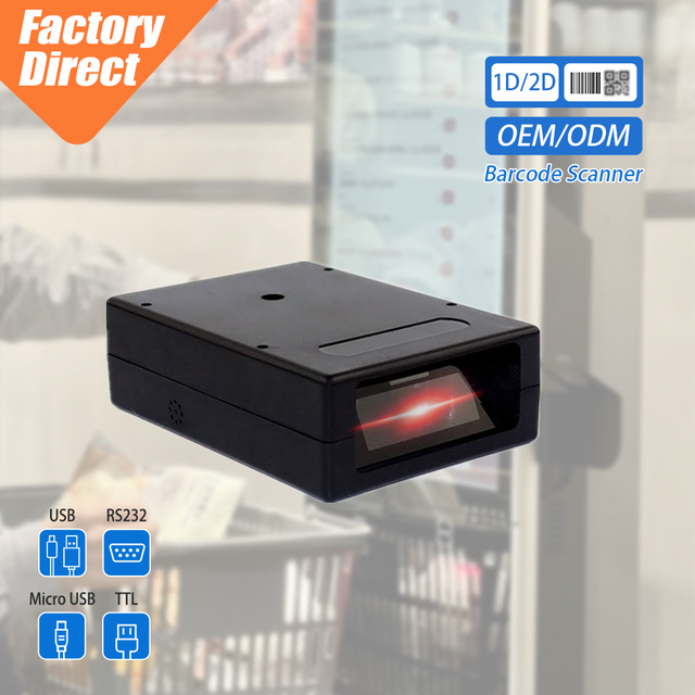 YHDAA Embedded Fixed Mount Barcode Scanner Module TTL RS232 USB QR Code 2D Scanning Engine for Kiosk, Logistics, Hospital