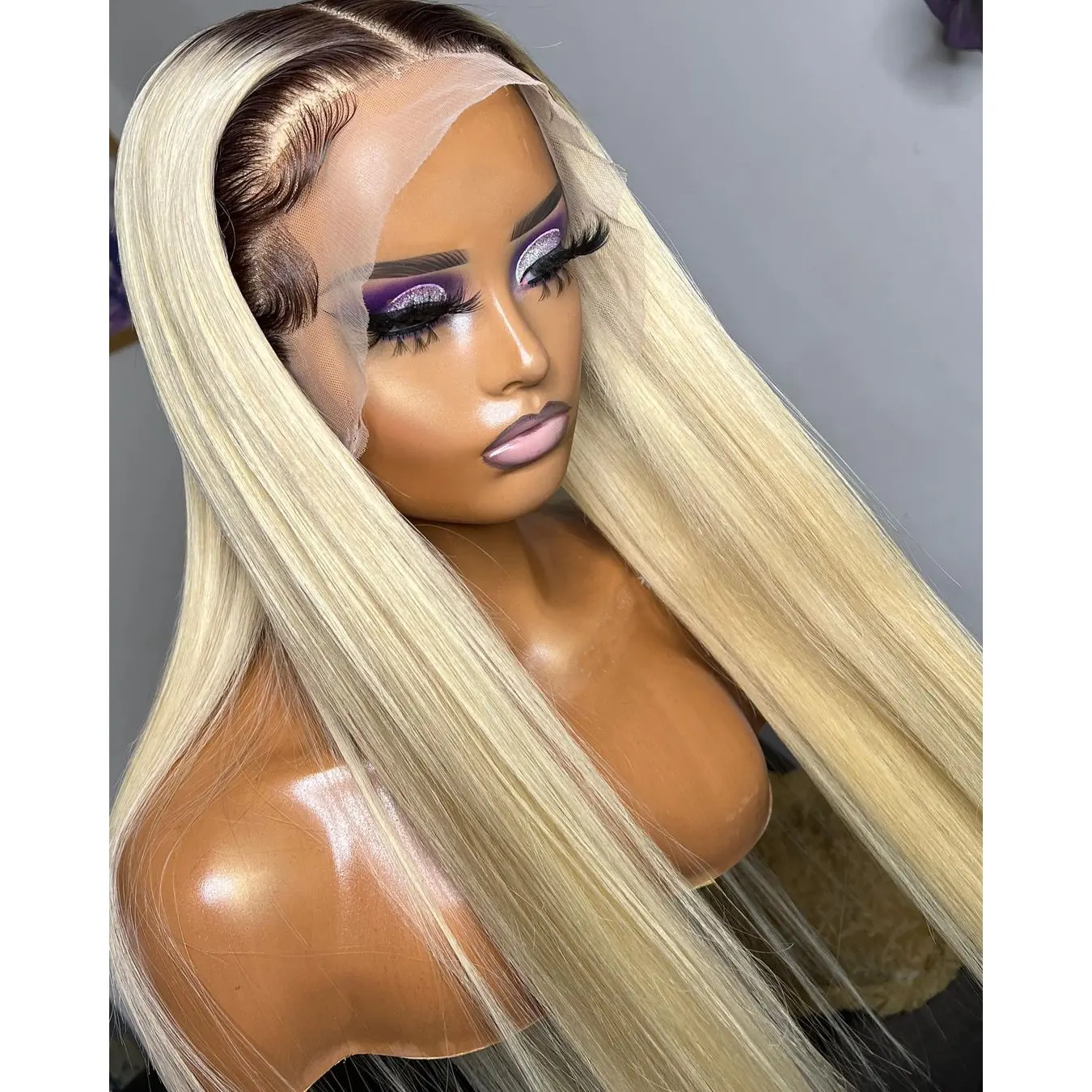 Hot Selling 613 Blonde Straight Full Lace Human Hair Wigs 13x4 Lace Front Wigs Length From 10"-26" Pre Plucked Transparent Lace