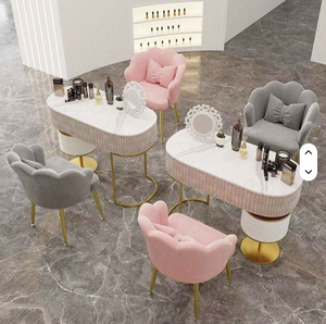 <b>Light</b> Luxury High-end Cosmetic Chair Household Bedroom Backrest Chair Simple Nail Dressing Table - Product Image 3