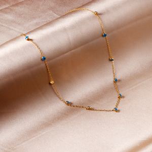 Collar con Colgante de Acero Inoxidable Chapado en Oro de 18k, Diseño Nuevo y Lindo de Ojos Azules, Joyería Popular 2022 - Product Image 5