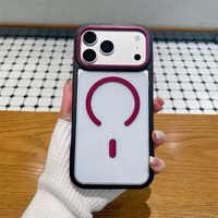 Casing Ponsel Akrilik Magnetik Transparan Tinggi, Perlindungan Lensa Terangkat, Anti Gores untuk iPhone 17/17 Pro/17 Pro Max/16