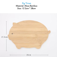 Sous-plat en bambou en forme d'animal mignon, résistant à la chaleur, pour protection de table de cuisine, sous-plat décoratif pour plats chauds