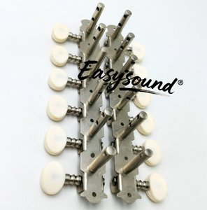 Cabezales de máquina 6 en 1 para guitarra de <span class=keywords><strong>12</strong></span> <span class=keywords><strong>cuerdas</strong></span>, perilla pequeña blanca, clavijas de afinación de montaje de 2 pines, clavijas de afinación para instrumentos de cuerda - Product Image 4