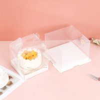 Scatole per torta nuziale personalizzate in plastica scatole per torta trasparenti alte trasparenti all'ingrosso con scatole per coperchio maniglia finestra