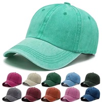 Gorra de béisbol vintage lavada transfronteriza de cuatro agujas, de mezclilla desgastada, con visera, la más vendida, de 6 paneles, 100% algodón, ajustable