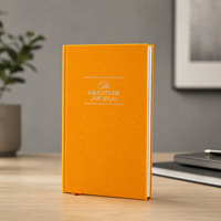 Journal classique gaufré A5, couverture rigide, orange, carnet de gratitude, papier épais 128 g/m², pour le bureau, cadeau