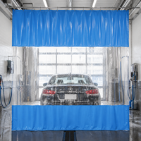 Bâche en PVC imperméable anti-éclaboussures, rideau en vinyle sur mesure avec fenêtre transparente pour station de lavage automobile