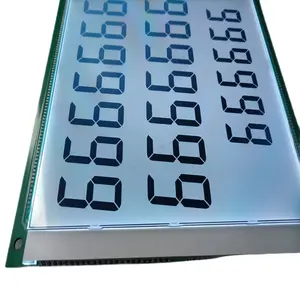 Personalizado monocromo 7 segmentos 20 dígitos 886 Tn Htn tipo positivo Lcd Lcm pantalla con placa controladora para dispensador de combustible