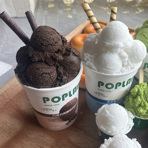 Modelo para Amantes de los Postres: Una Cucharada de Delicia de la Tradicional Heladería Italiana, Bolas de Helado Redondas y Completas en la Taza - Product Image 4