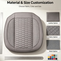 Cojín de Asiento Individual para Auto, de Cuero PU Universal, Acolchado en Panal, Transpirable y Perforado, de Lujo para Dormir