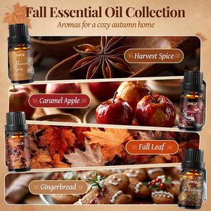 Ensemble d'huiles essentielles aux épices d'automne 8x10ML, <span class=keywords><strong>parfum</strong></span> d'automne citrouille <span class=keywords><strong>cannelle</strong></span> vanille pour bougies, savons, diffuseurs à bâtonnets, OEM, marque privée - Product Image 3