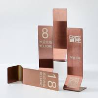 LONGZHIGE Numéros de table en métal pour restaurant, supports de numéros de table de mariage de haute qualité, finition dorée, cartes de placement personnalisées