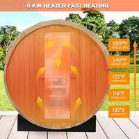 Sauna à vapeur extérieur personnalisé en forme de baril, 2 à 10 personnes, en cèdre rouge/épinette canadienne, traditionnel, 220V, certifié ETL, avec WiFi