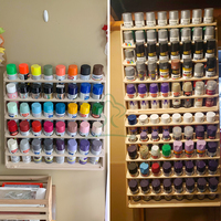 Support mural en bois de pin pour 40 pots de peinture ou de lubrifiant – Organisateur de rangement pour pots de peinture