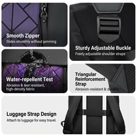 Sac à dos pour ordinateur portable en polyester réfléchissant, imperméable et durable, avec fermeture éclair, style décontracté, à rabat géométrique, grande capacité pour le voyage – Offre Spéciale