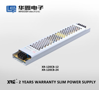 Transformateur d'alimentation LED mince unique XINRUI XR-120CB-24 AC 180-240V DC 24V 5A 120W, efficacité >84% pour les éclairages LED