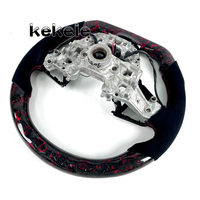 Volant de direction en fibre de carbone forgée rouge de haute qualité personnalisé avec LED pour Kia Stinger GT 2018-2022, vente en gros d'usine