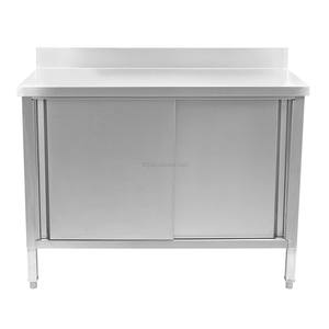 Restaurant Industrial Square Tube Stainless Steel 201 304 <b>Work</b> <b>Table</b> with Backsplash T2g Brand - Product Image 3