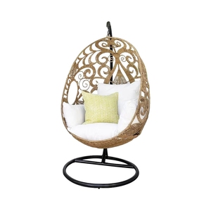 Cyber Celebrant Sedia <span class=keywords><strong>a</strong></span> dondolo sospesa moderna in rattan blu per esterni, <span class=keywords><strong>a</strong></span> forma di nido d'uccello, per balcone, caffè, soggiorno - Product Image 3