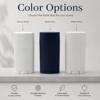 Tube de déodorant vide rechargeable de 75 g, rond et ovale, avec mécanisme rotatif, pour emballage cosmétique