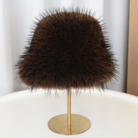 Nouveau Chapeau de Pêcheur en Fausse Fourrure de Renard Argenté-bleu, Épais et Respirant, Style Tibétain, pour le Printemps