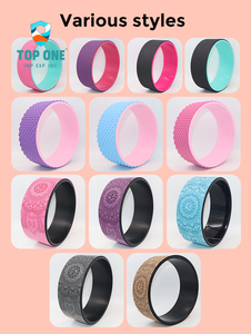 Top One PU Textura Antideslizante Fitness Equipar Colorido Gimnasio Ejercicio Dolor de espalda Estiramiento Círculo Anillo Yoga Rueda Juego de 3 - Product Image 3