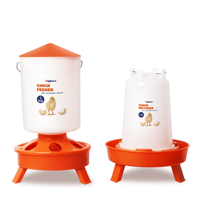 Abreuvoir et mangeoire en plastique de 1,5 L et 3 kg avec pieds pour volailles, canards et poulets – Ensemble complet