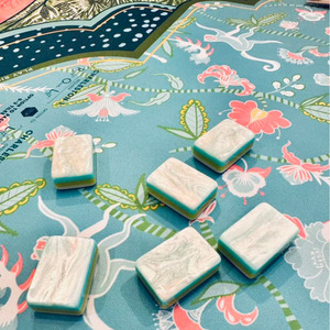 Juego de Fichas de Mahjong Americanas de Acrílico Azul <span class=keywords><strong>Coral</strong></span>, Modernas, Plegables, para 4 Jugadores, Diseño de Lujo Premium, Portátiles, para <span class=keywords><strong>Casino</strong></span> - Product Image 5