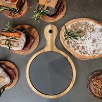 Plateau alimentaire vintage de luxe en ardoise naturelle gravée, écologique, pour hôtels et restaurants – Approvisionnement direct usine