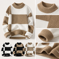 Pull-over d'hiver pour homme de qualité supérieure avec logo, respirant, épais, chaud, en tricot basique