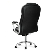 Chaise de bureau exécutive ergonomique moderne à dossier haut avec accoudoirs fixes pivotants en cuir véritable