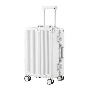 Valise de voyage SAIKIT 24 pouces avec cadre en aluminium, roues pivotantes, couleur blanc nuage, bagage à main avec serrure douanière - Product Image 2