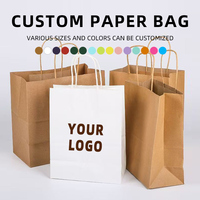 Sac en papier kraft personnalisé, écologique, recyclable, biodégradable, pour la livraison de pain, de desserts et de gâteaux