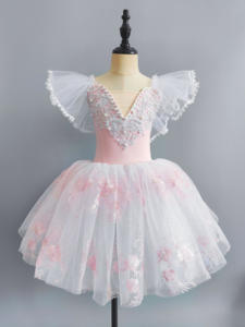 Robe de ballet professionnelle pour adultes, <span class=keywords><strong>tutu</strong></span> romantique <span class=keywords><strong>pas</strong></span> <span class=keywords><strong>cher</strong></span> pour filles, paillettes, manches évasées pour longues performances professionnelles, costumes - Product Image 2
