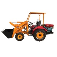 Multifunktionaler Traktor Landwirtschaftlicher Kleintraktor Kompakter Mini 4x4 Traktor mit Elektrostarter und Frontlader