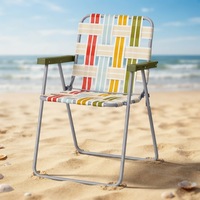 Chaise de plage OEM pliable, portable, confortable, durable, en tissu Oxford, avec structure en acier, pour les voyages, le parc, la détente, impression personnalisée, légère