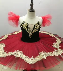 Nuevo traje de tutú de ballet con leotardo negro y rojo para adultos y niños. Nuevo TUTU-35