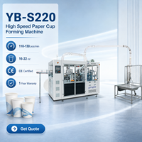 Machine de formage de gobelets en papier jetables biodégradables à grande vitesse automatique certifiée CE YB-S220 16-22oz