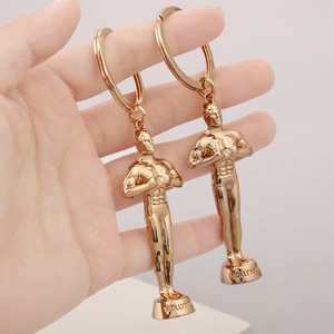 Porte-clés pendentif en alliage de zinc en forme de statuette <span class=keywords><strong>Oscar</strong></span>, personnalisable avec logo, sur le thème du cinéma et de la télévision, commandes en gros - Product Image 3