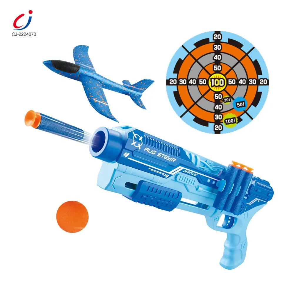 5 in 1 outdoor toys soft ball bullet gun target play set foam airplane shooting game plane launcher air foam fly plane gun toy