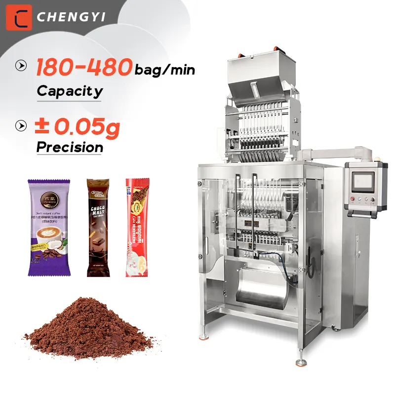 מכונת אריזת שקיות אבקת גרגירים 3 ב-1 סוכר קפה מעורב מכונת אריזת מקל קפה מכונת אריזת שקיות