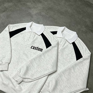 Sweat-shirt en molleton surdimensionné personnalisé 100% coton 430GSM, lavé, vintage, patchwork, style streetwear pour homme - Product Image 4