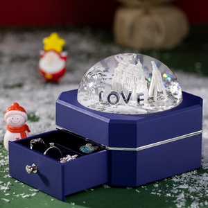 Caja de Almacenamiento de Joyería Acrílica al por Mayor de China, Caja de Exhibición de Joyería de Plástico, Caja de Joyería Grande Octogonal con Polvo de Arenas Movedizas LOVE - Product Image 3